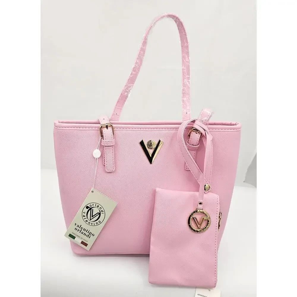 Valentino Orlandi Pink Bag with Detachable Pouch & Bag Charm NWT